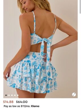 Blue & White Shell Print skirt